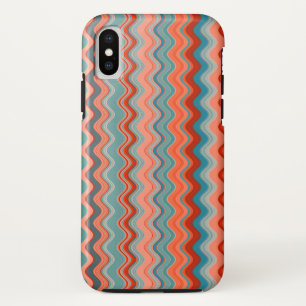 Capa Para iPhone Da Case-Mate Coral Salmão Laranja Azul Onda Zigzag Padrão