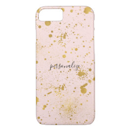 Capa iPhone 8/ 7 Coram os Splatters Dourados cor-de-rosa