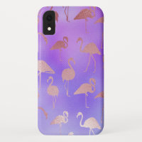 Cores iridescentes com padrão Flamingo Rosa Dourad