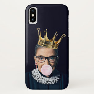 Capa Para iPhone Da Case-Mate Coroa de ouro de Ruth Ginsburg soprando goma-rosa