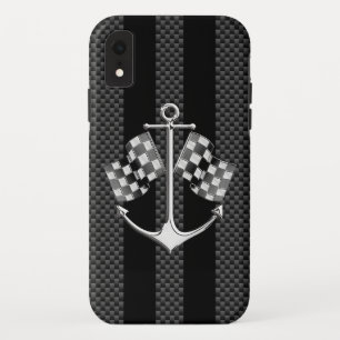 Capa Para iPhone XR Corrida de Barcos Náutica em Estilo de Carbono