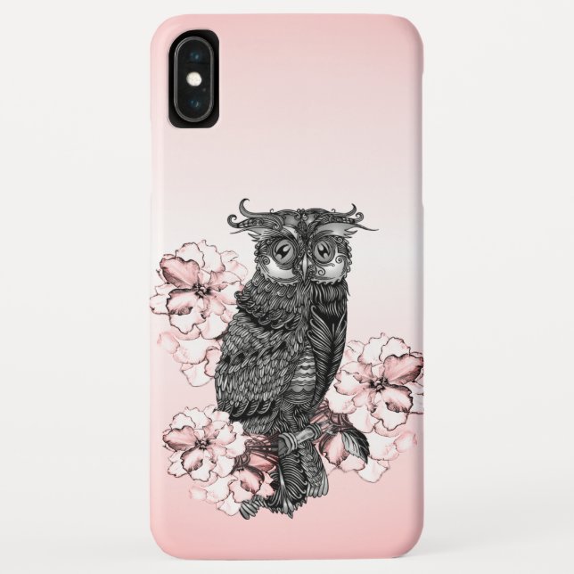 Capa Para iPhone, Case-Mate Corujas Cinzentas Orquídeas Rosa (Verso)