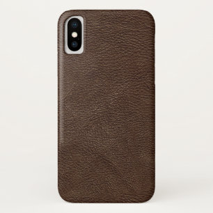 Capa Para iPhone X Couro Texturizado Castanho