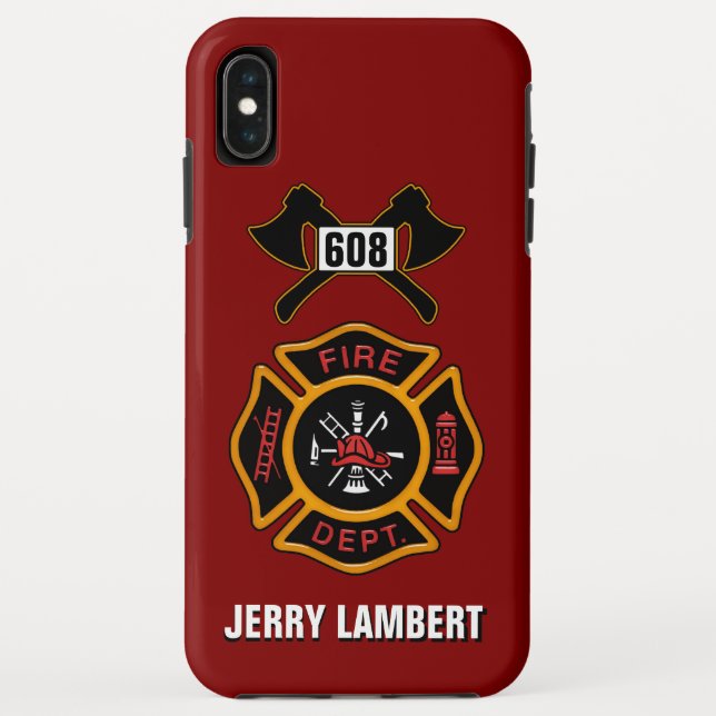 Capa Para iPhone, Case-Mate Crachá de Bombeiros do Departamento de Bombeiros (Verso)