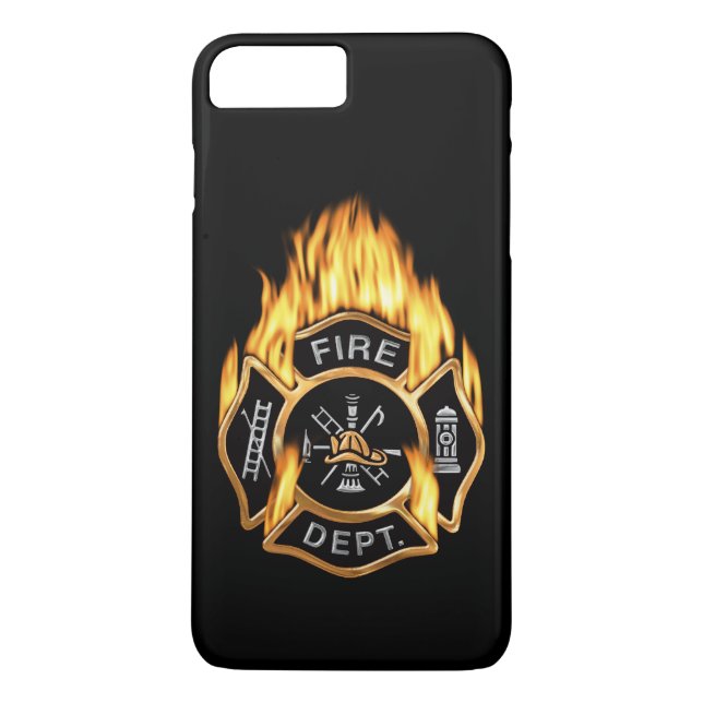 Capa Para iPhone, Case-Mate Crachá Dourado flamejante do departamento dos (Verso)