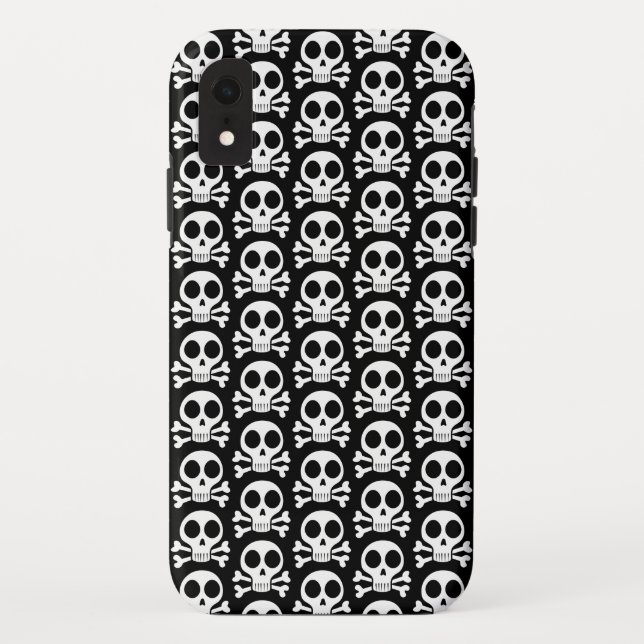 Capa Para iPhone, Case-Mate crânio assustador sobre fundo negro (Verso)