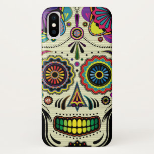 Capa Para iPhone X Crânio de Açúcar Arte Asteca