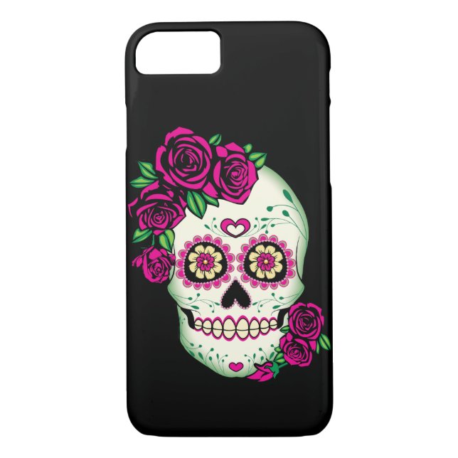 Capa Para iPhone, Case-Mate Crânio de Açúcar com Rosas (Verso)
