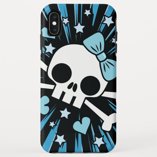 Capa Para iPhone, Case-Mate Crânio e espinhas - Azul (Verso)