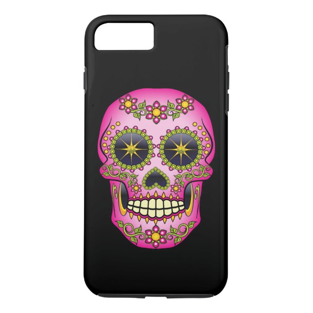 Capa Para iPhone, Case-Mate Crânio Magenta Floral (Verso)