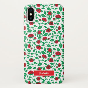 Capa Para iPhone X Crânios & rosas de Frida Kahlo  