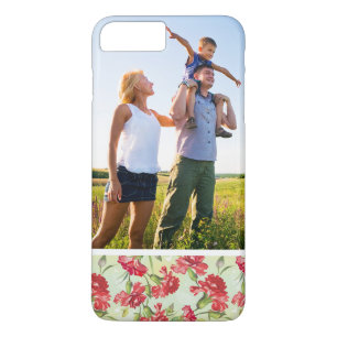 Capa iPhone 8 Plus/7 Plus Cravos vermelhos & borboletas da foto feita sob