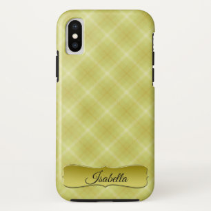 Capa Para iPhone Da Case-Mate Cream Dourado Yellow Tartan iPhone X Case