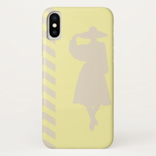 Capa Para iPhone X Creme Neutro Chevrons Fashion