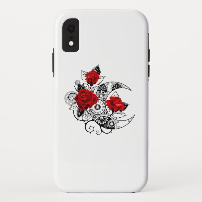 Capa Para iPhone, Case-Mate Crescente Mecânico com Rosas vermelhas (Verso)
