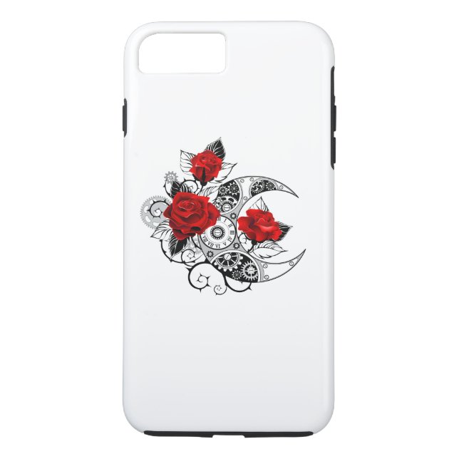 Capa Para iPhone, Case-Mate Crescente Mecânico com Rosas vermelhas (Verso)