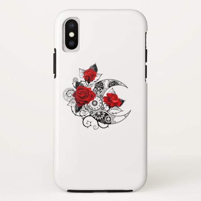Capa Para iPhone, Case-Mate Crescente Mecânico com Rosas vermelhas (Verso)
