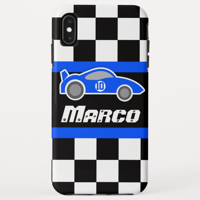 Capa Para iPhone, Case-Mate Crianças de corrida de carro esportivo azul chamad (Verso)