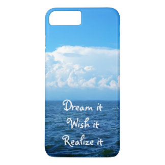 Capa iPhone 8 Plus/7 Plus Crie sonhe deseje Perceba-o citação design mar Cas