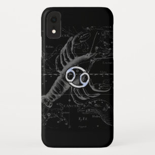 Capa Para iPhone XR Cromo como Cancer Símbolo Zodiaco em Hevélio