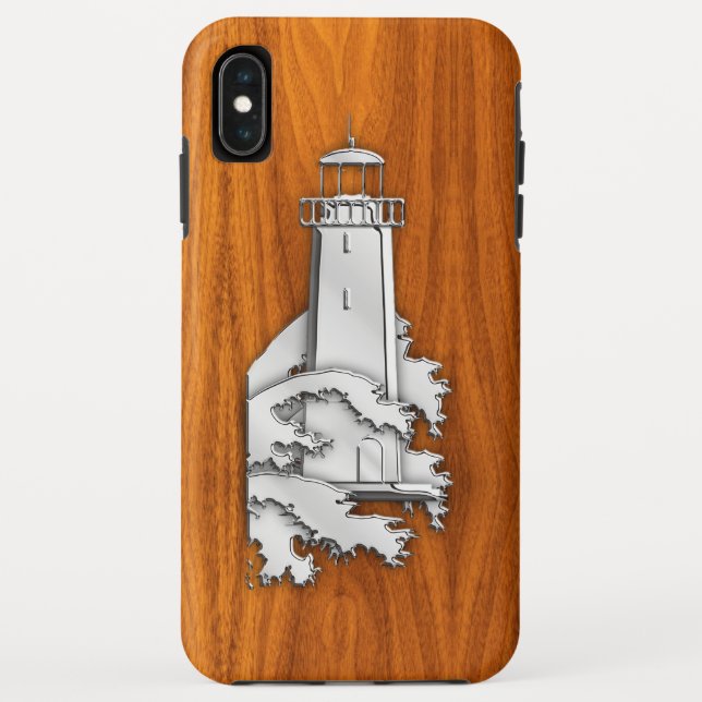Capa Para iPhone, Case-Mate Cromo como Farol em Madeira de Teak (Verso)