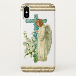 Capa Para iPhone Da Case-Mate Cruz cristã florescida azul