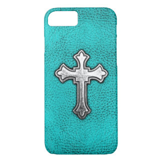 Capa iPhone 8/ 7 Cruz do metal da cerceta