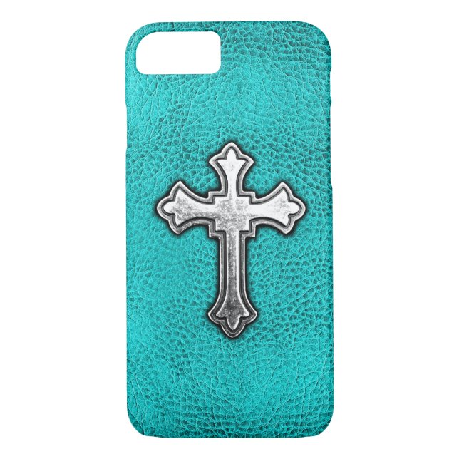 Capa Para iPhone, Case-Mate Cruz do metal da cerceta (Verso)