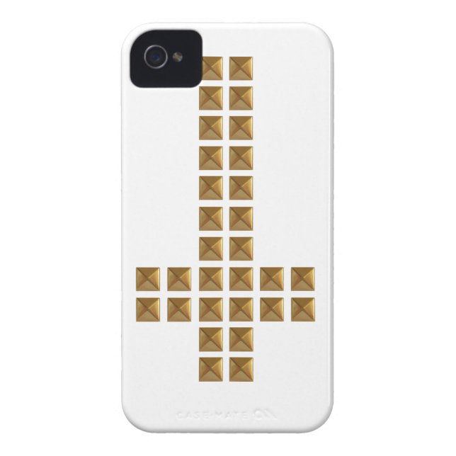 Capa Para iPhone, Case-Mate Cruz invertida enchida ouro (Traseira)