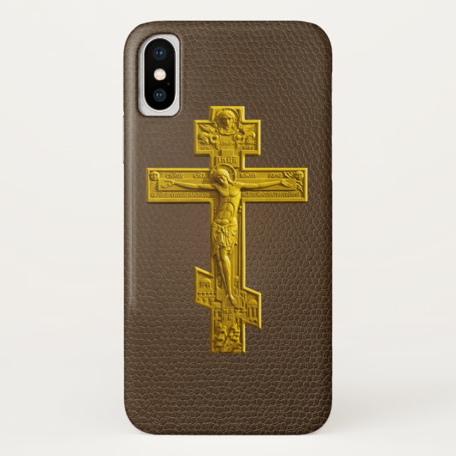 Capa Para iPhone, Case-Mate Cruz ortodoxa russa ouro (Verso)