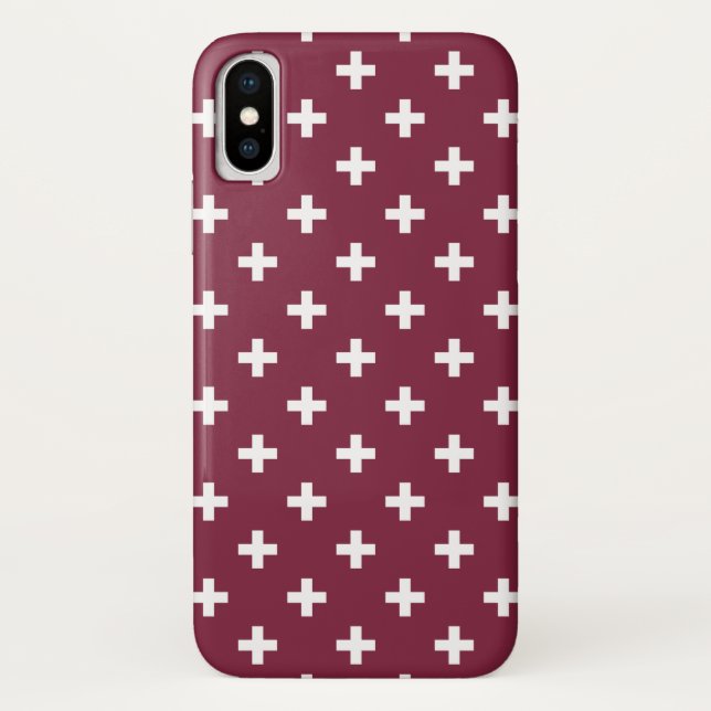 Capa Para iPhone, Case-Mate Cruzes de polca branca em amoreira (Verso)