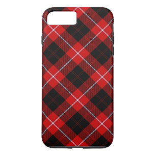 Capa iPhone 8 Plus/7 Plus Cunningham Tartan Red Xadrez Negra