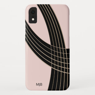 Capa Para iPhone Da Case-Mate Curvas de Deco de Arte Rosa e Preta com Monograma