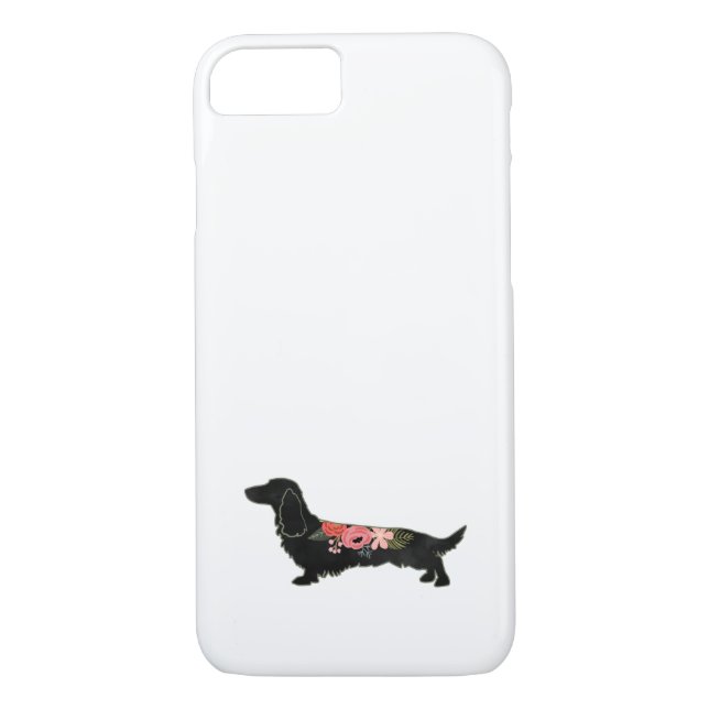 Capa Para iPhone, Case-Mate Dachshund Bohemian Floral Silhouette (Verso)