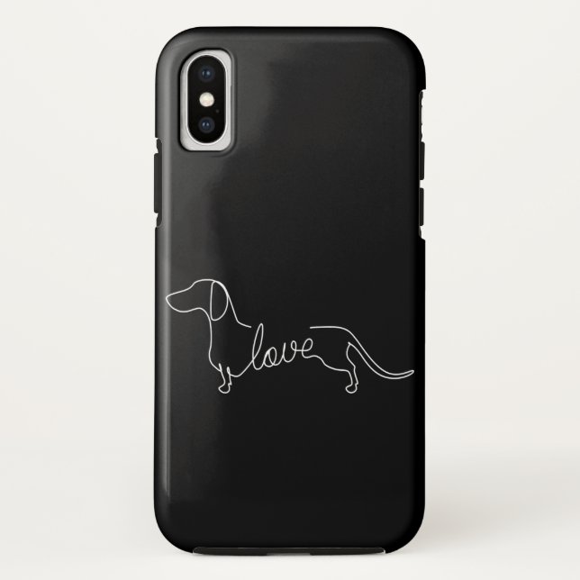 Capa Para iPhone, Case-Mate Dachshund Chiweenie Wiener Dog Sketch de Arte de A (Verso)