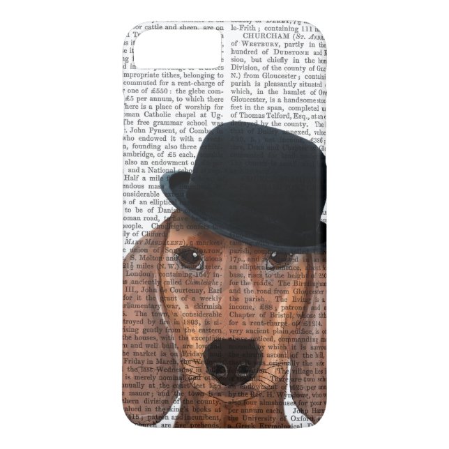 Capa Para iPhone, Case-Mate Dachshund com Chapéu Negro (Verso)