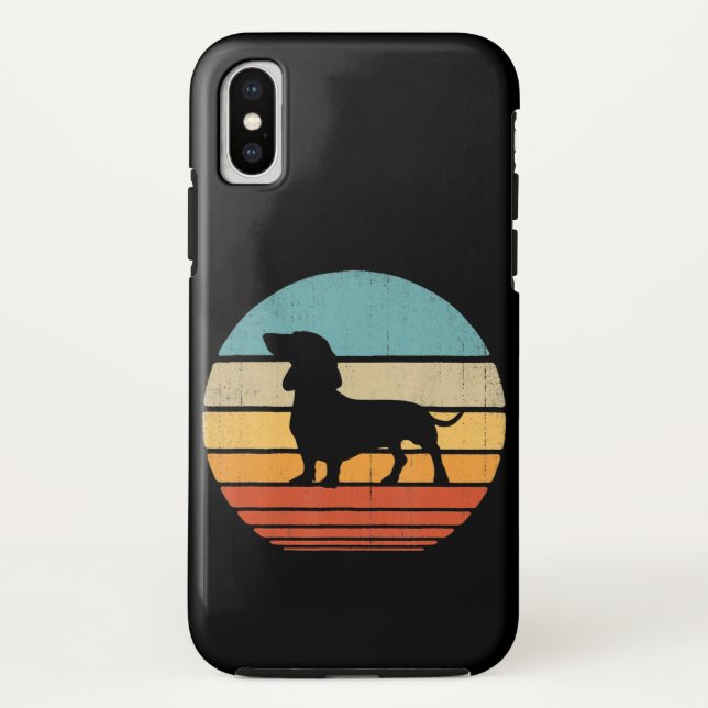 Capa Para iPhone, Case-Mate Dachshund Silhouette 60s 70s Gifts Dog Lover (Verso)
