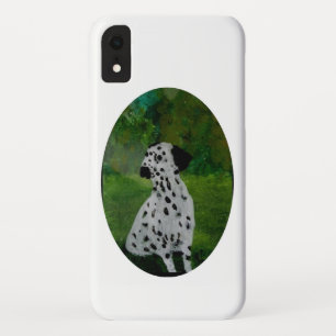 Capa Para iPhone XR Dalmático da pintura de cães brancos e negros