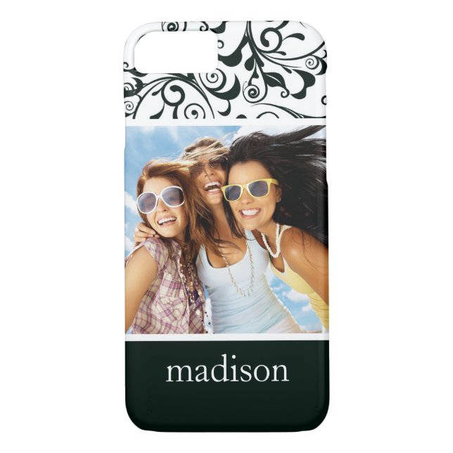 Capa Para iPhone, Case-Mate Damasco de Foto e Nome Personalizado (Verso)