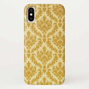 Capa Para iPhone X Damasco Dourado