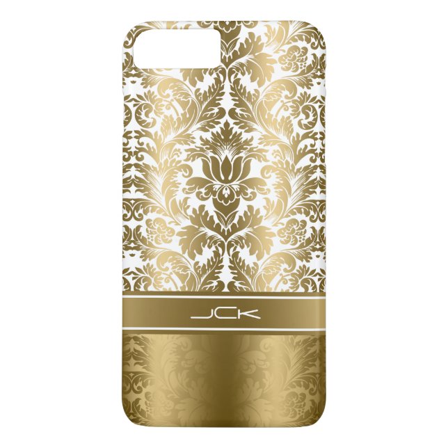 Capa Para iPhone, Case-Mate Damascos Dourados e Brancos Elegantes (Verso)