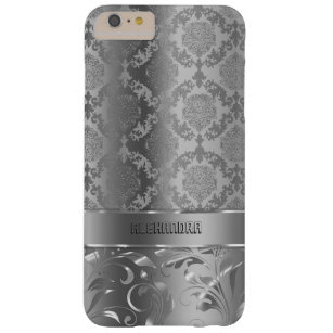 Capa Barely There Para iPhone 6 Plus Damascos e rendas de aparência de prata metálica