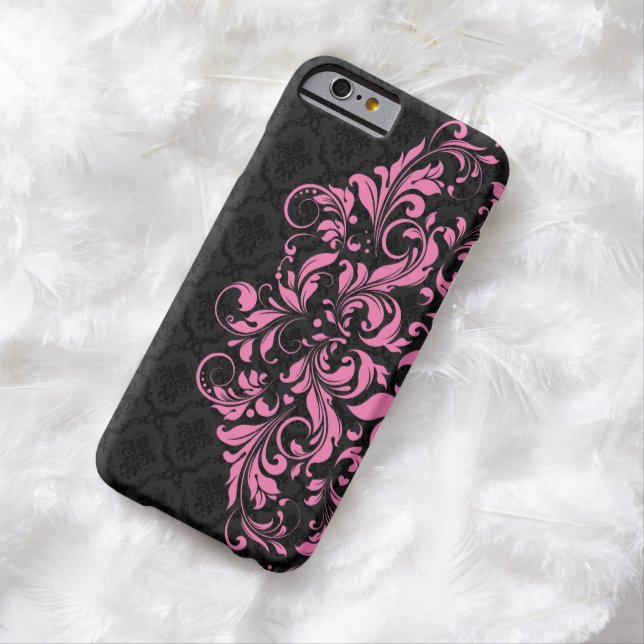 Capa Para iPhone, Case-Mate Damascos Pretos Elegantes e rendas Rosa (In Loco)