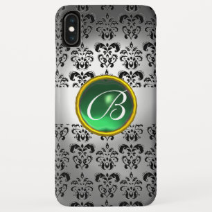 Capa Para iPhone XS Max DAMASK GEM MONOGRAM branco verde