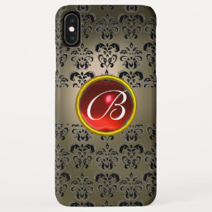 Capa Para iPhone Da Case-Mate DAMASK GEM MONOGRAM cinza preto vermelho