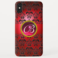 DAMASK GEM MONOGRAM - laranja vermelho