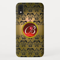 DAMASK GEM MONOGRAMA amarelo vermelho