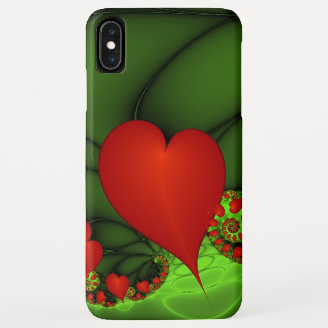 Capa Para iPhone, Case-Mate Dançando Corações Vermelhos Modernos Arte Fractal  (Verso)