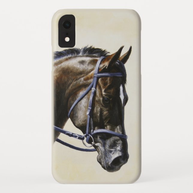 Capa Para iPhone, Case-Mate Dark Brown Bay Trakehner Horse de Dressage (Verso)