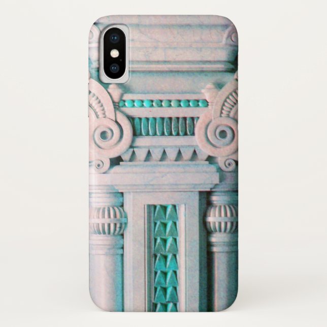 CAPA PARA iPhone, Case-Mate  DECOR AZUL DE PINO ARTÍSTICO ELEGANTE (Verso)